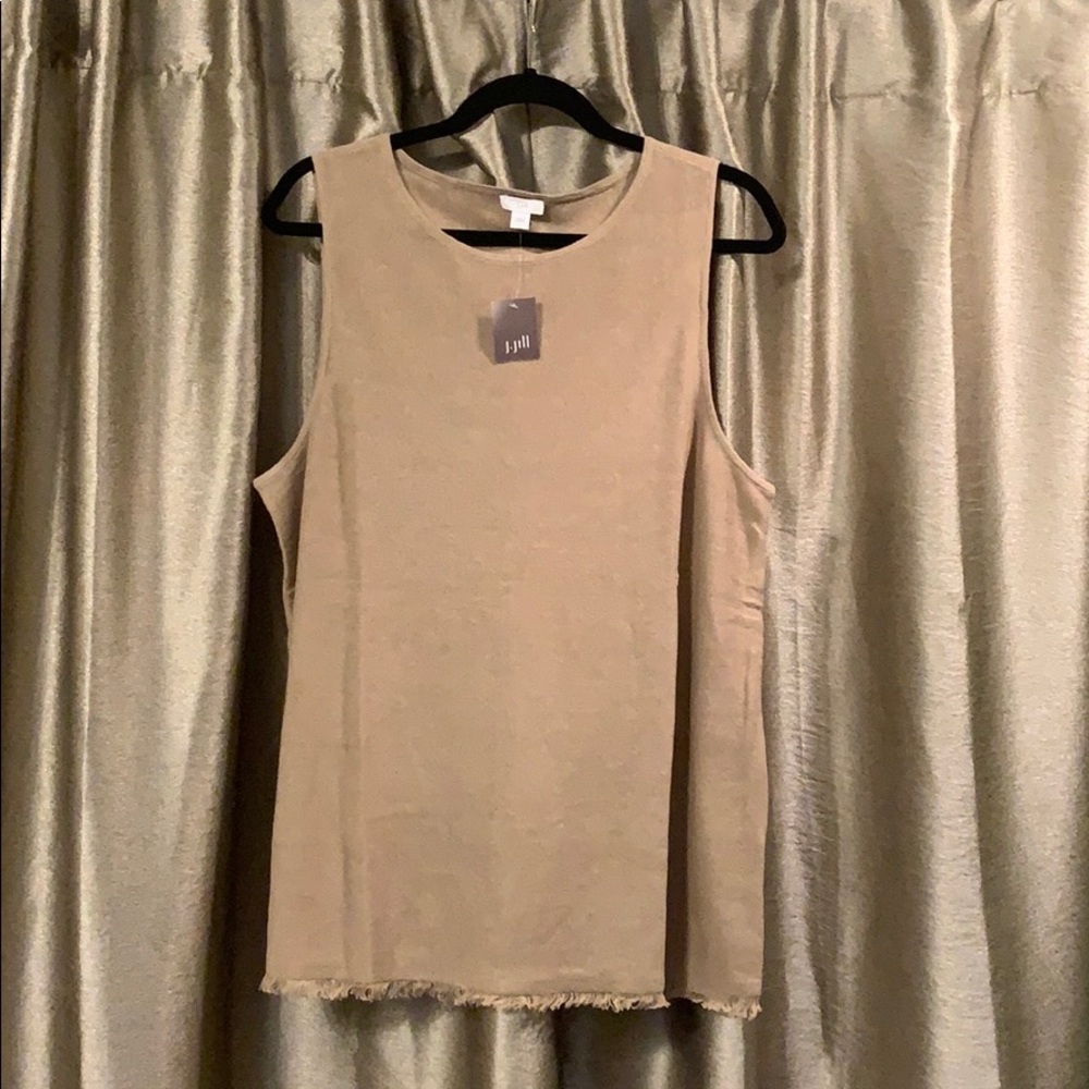 Fringe-trimmed sleeveless pullover